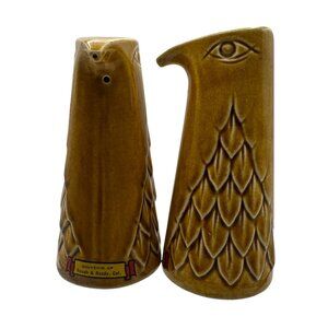 Holt Howard Eagle Falcon Ceramic Salt & Pepper Shakers Vintage 1960’s w Stopper